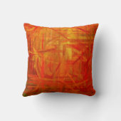 オレンジ抽象芸術ア絵画ート2 クッション (裏面)
