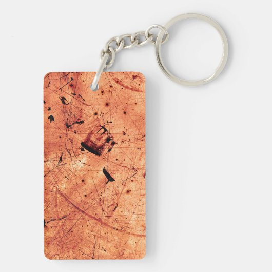 オレンジ抽象芸術グランジアコンテンポラリーート キーホルダー (裏面)