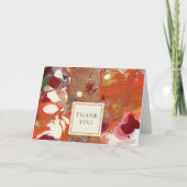 オレンジ抽象芸術コンテンポラリーありがとう サンキューカード (正面)