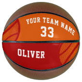 オレンジ抽象芸術バスケットボールプレイヤー名チーム バスケットボール (正面)