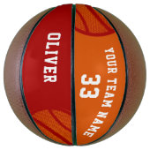 オレンジ抽象芸術バスケットボールプレイヤー名チーム バスケットボール (縦)