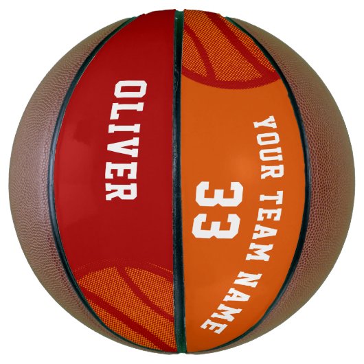 オレンジ抽象芸術バスケットボールプレイヤー名チーム バスケットボール (縦)