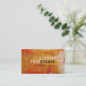 オレンジ抽象芸術パター実在ンエステート名刺 名刺 (スタンド正面)