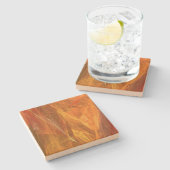 オレンジ抽象芸術フラクタル正方形コースター ストーンコースター (横)