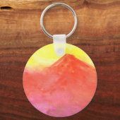 オレンジ抽象芸術マウンテンボルケーノランドスケープ キーホルダー (正面)