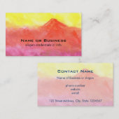 オレンジ抽象芸術マウンテンボルケーノランドスケープ 名刺 (正面/裏面)