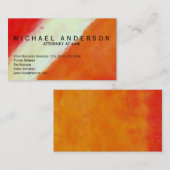 オレンジ抽象芸術ミニマル弁護士名刺 名刺 (正面/裏面)