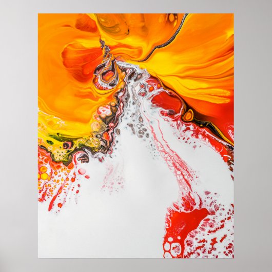 オレンジ抽象芸術ミニマル ポスター (正面)