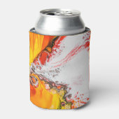 オレンジ抽象芸術ミニマル 缶クーラー (缶正面)