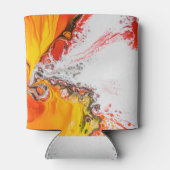 オレンジ抽象芸術ミニマル 缶クーラー (裏面)