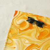 オレンジ抽象芸術名モダンサーファー海水 ビーチタオル (インサイチュ)