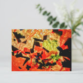 オレンジ抽象芸術招待状、ハッピーオレンジ色のギフトカード 招待状 (スタンド正面)