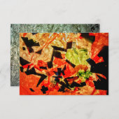 オレンジ抽象芸術招待状、ハッピーオレンジ色のギフトカード 招待状 (正面/裏面)