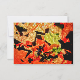 オレンジ抽象芸術招待状、ハッピーオレンジ色のギフトカード 招待状