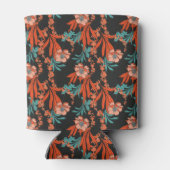 オレンジ抽象芸術花柄 缶クーラー (裏面)