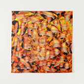 オレンジ抽象芸術 タペストリー (正面(横))