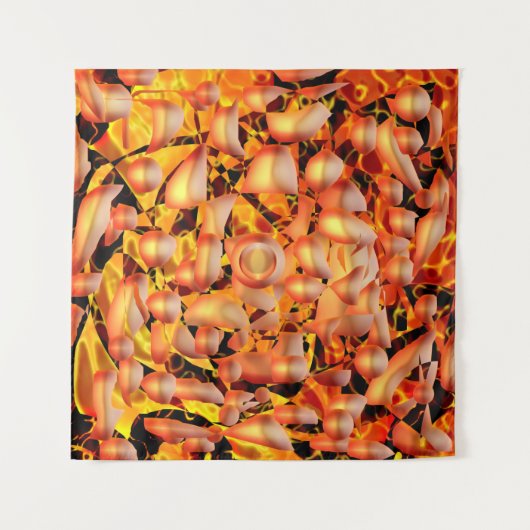 オレンジ抽象芸術 タペストリー (正面)