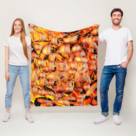 オレンジ抽象芸術 フリースブランケット (インサイチュ)