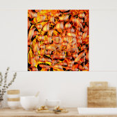 オレンジ抽象芸術 ポスター (キッチン)