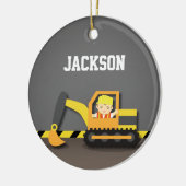 オレンジ掘削機の建築の男の子部屋の装飾 セラミックオーナメント (左)