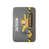 オレンジ掘削機の建築の男の子部屋の装飾 バスマット (正面縦)