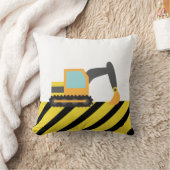 オレンジ掘削機、子供へ建築車 クッション (ブランケット)