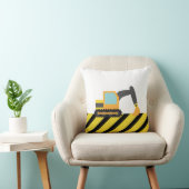 オレンジ掘削機、子供へ建築車 クッション (椅子)