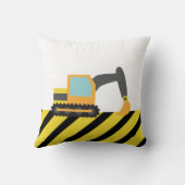 オレンジ掘削機、子供へ建築車 クッション (裏面)