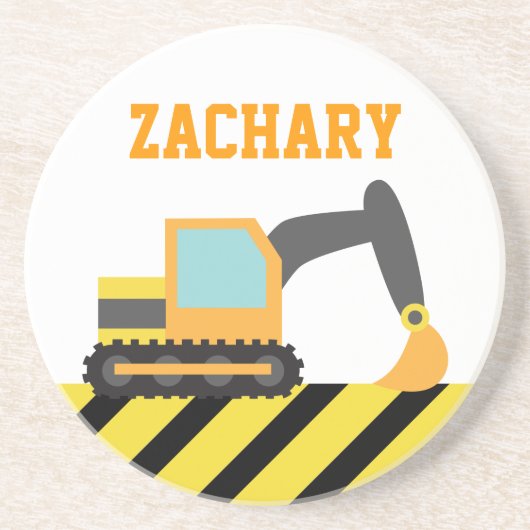 オレンジ掘削機、子供へ建築車 コースター (正面)