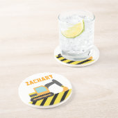 オレンジ掘削機、子供へ建築車 コースター (側面)