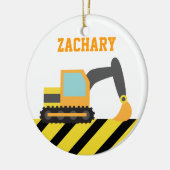 オレンジ掘削機、子供へ建築車 セラミックオーナメント (左)