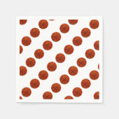 オレンジ擦り切れた色のバスケットボール スタンダードカクテルナプキン (正面)