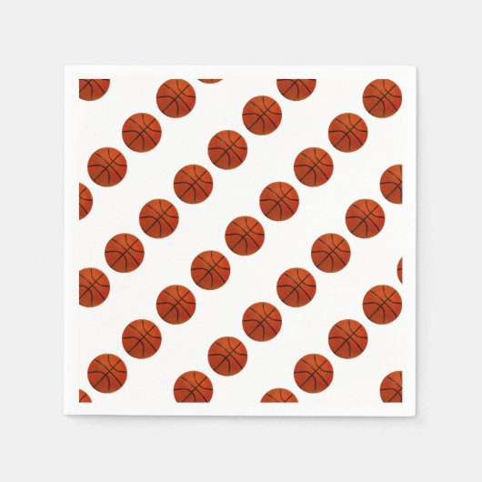 オレンジ擦り切れた色のバスケットボール スタンダードカクテルナプキン (正面)