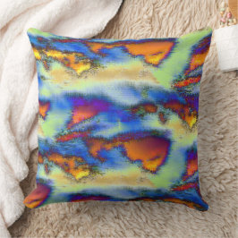 オレンジ擦り切れた色、霧雨のテクスチャ、オフセット上の雲 クッション