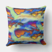 オレンジ擦り切れた色、霧雨のテクスチャ、オフセット上の雲 クッション (裏面)