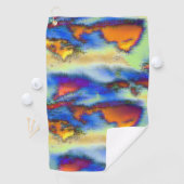 オレンジ擦り切れた色、霧雨のテクスチャ、オフセット上の雲 ゴルフタオル (インサイチュ)