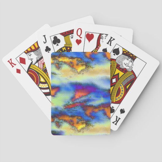 オレンジ擦り切れた色、霧雨のテクスチャ、オフセット上の雲 トランプ (裏面)