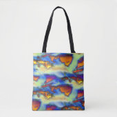 オレンジ擦り切れた色、霧雨のテクスチャ、オフセット上の雲 トートバッグ (正面)