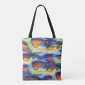 オレンジ擦り切れた色、霧雨のテクスチャ、オフセット上の雲 トートバッグ (裏面)