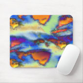 オレンジ擦り切れた色、霧雨のテクスチャ、オフセット上の雲 マウスパッド (マウス)