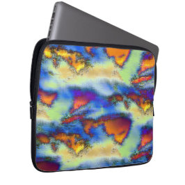 オレンジ擦り切れた色、霧雨のテクスチャ、オフセット上の雲 ラップトップスリーブ