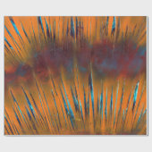 オレンジ数々の色の抽象芸術線 ラッピングペーパー (フラット)