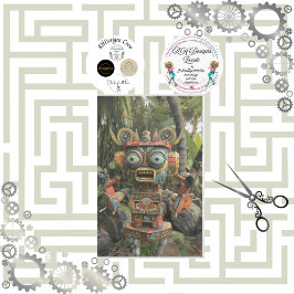 オレンジ数々の色の緑のロボットの切り離 薄葉紙