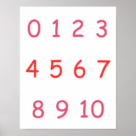オレンジ数字ゼロ10から10先生キッズルーム ポスター