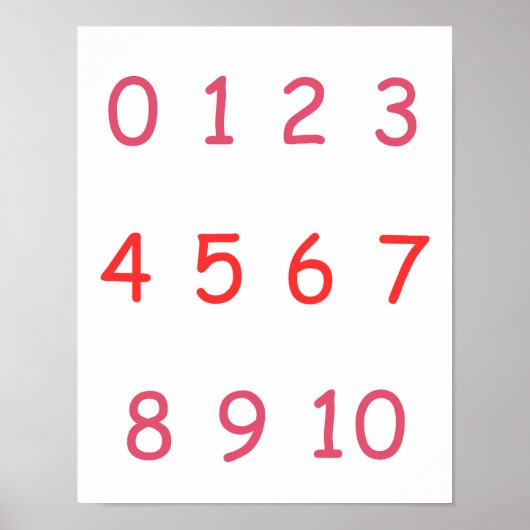 オレンジ数字ゼロ10から10先生キッズルーム ポスター (正面)