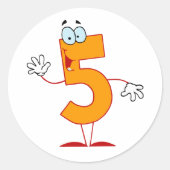 オレンジ数字5シール ラウンドシール (正面)