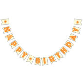 オレンジ文字およびクリームは☆の幸せな☆の誕生日の☆を着色します バンティングフラッグ (全)