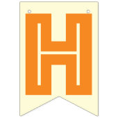 オレンジ文字およびクリームは☆の幸せな☆の誕生日の☆を着色します バンティングフラッグ (第2の旗)