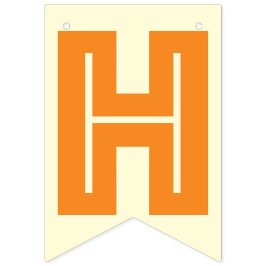 オレンジ文字およびクリームは☆の幸せな☆の誕生日の☆を着色します バンティングフラッグ (第2の旗)