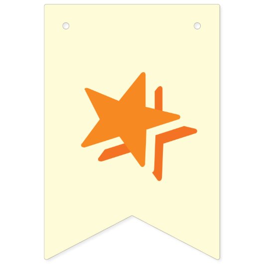 オレンジ文字およびクリームは☆の幸せな☆の誕生日の☆を着色します バンティングフラッグ (第1の旗)